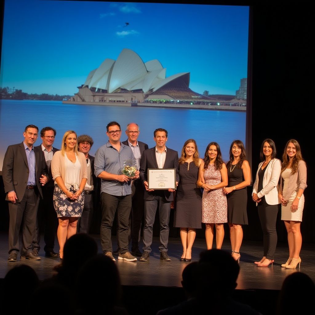 AussieTrek team receiving award