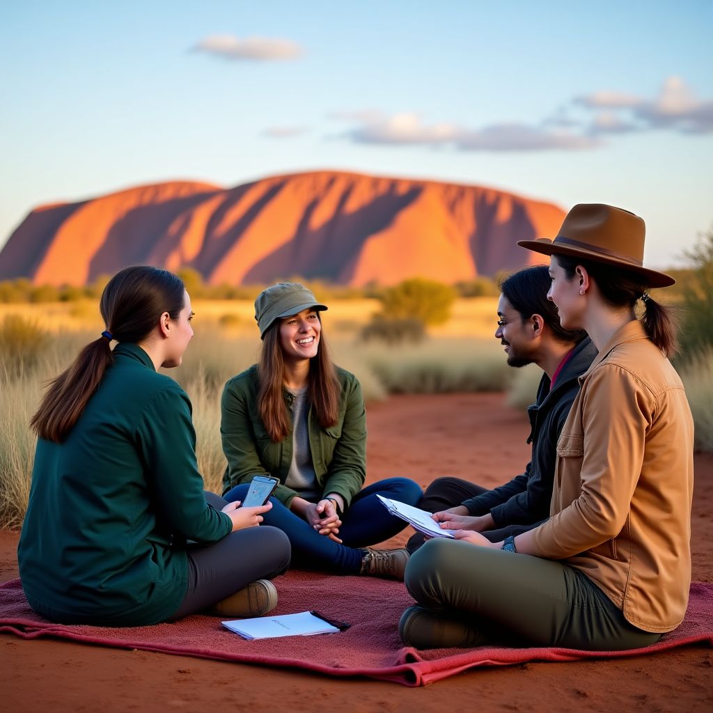 Team interviewing Aboriginal guides